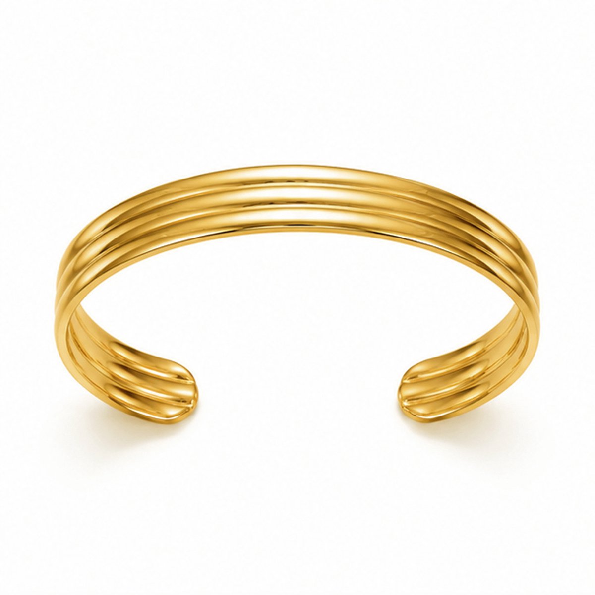 Cilla Jewels Goudkleurige Damesarmband - Ribbelprofiel