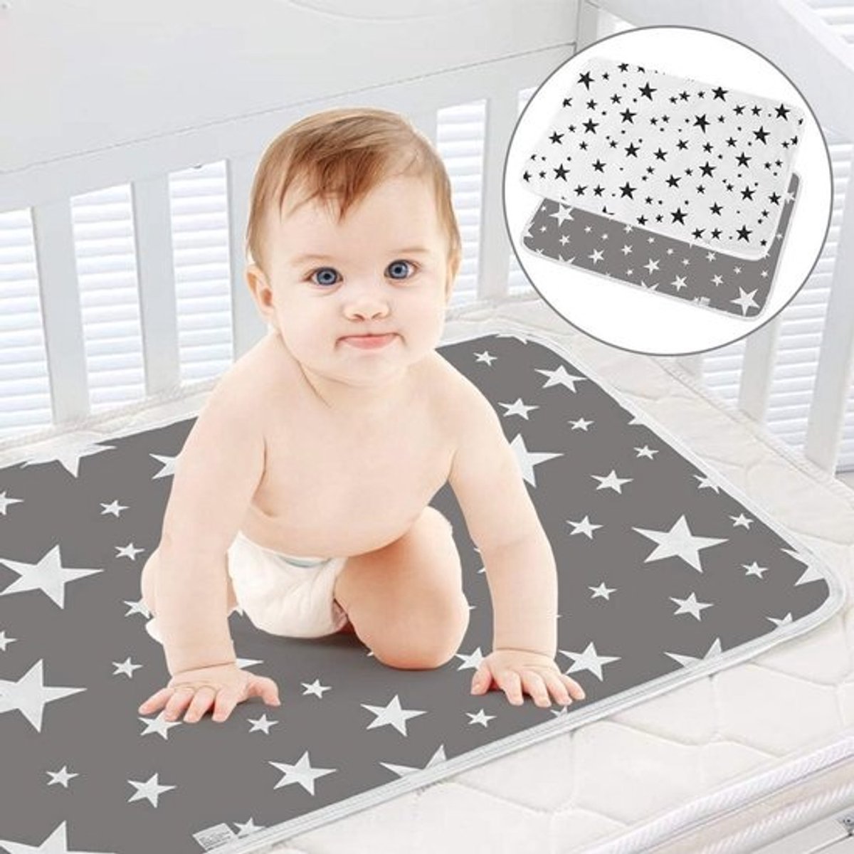 Waterdichte Aankleedmat voor Baby's - 2 Stuks, 40 x 60 cm, Draagbare Luierveranderingsmat, Uniseks