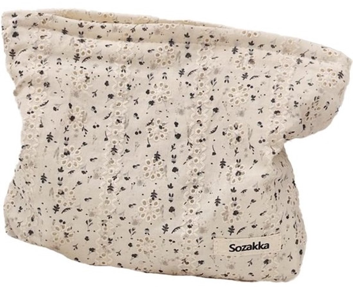 Draagbare Bloemen Make-up Tas met Ritssluiting - Canvas en Corduroy Opties