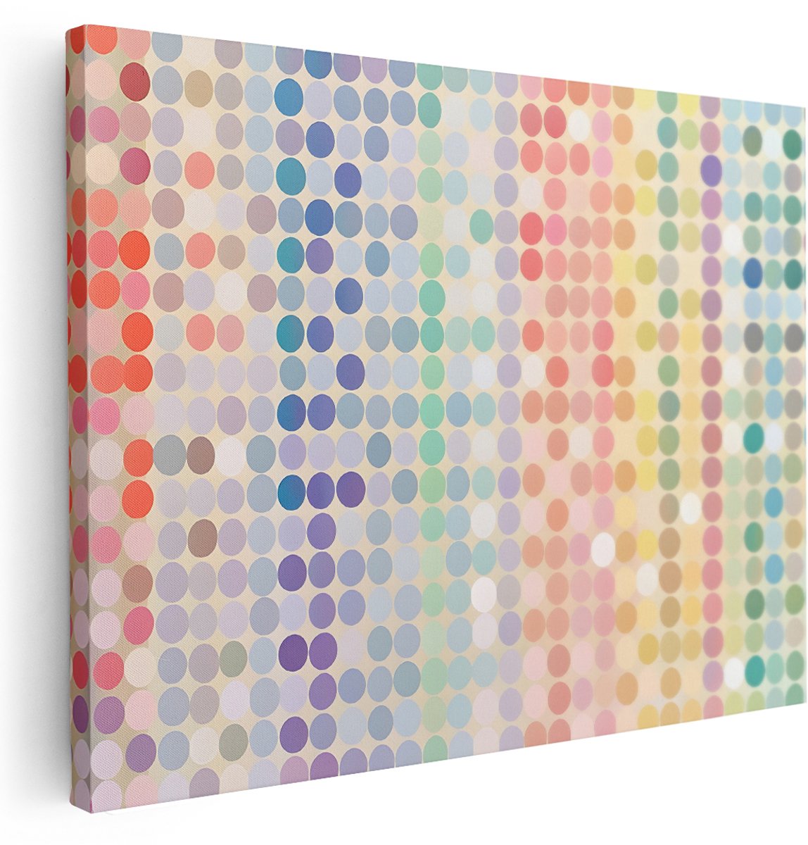 Artaza Canvas Schilderij Abstract Pastel - 160x120 cm - Groot - Wanddecoratie Kleurrijk - Muurdecoratie Cirkels - Schilderijen Op Canvas Modern
