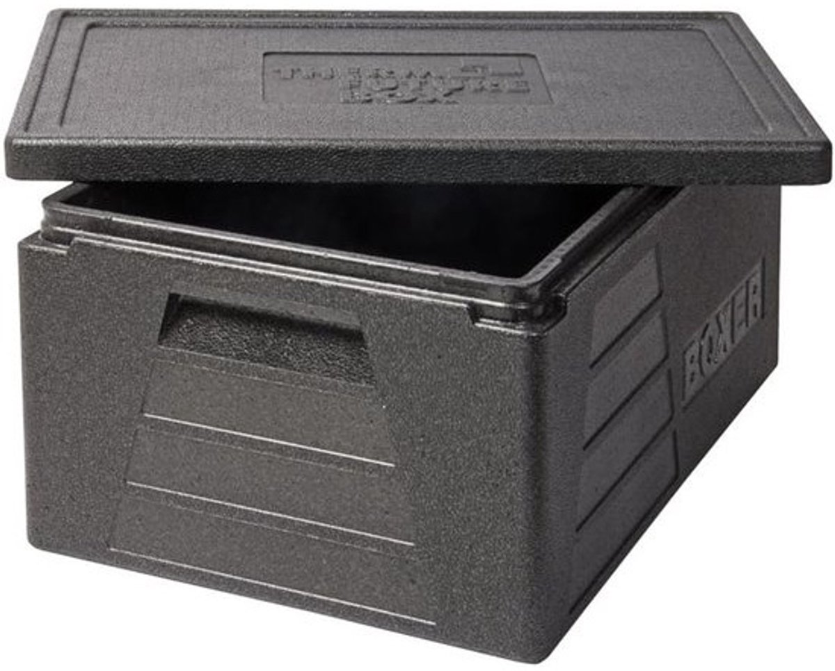 Thermo Future Box Square GN 1/1 Premium Transport Box, Warming Box and Insulation Box with Lid, Thermobox Made of EPP (Expanded Polypropylene), Black, 42 Litre Boxers