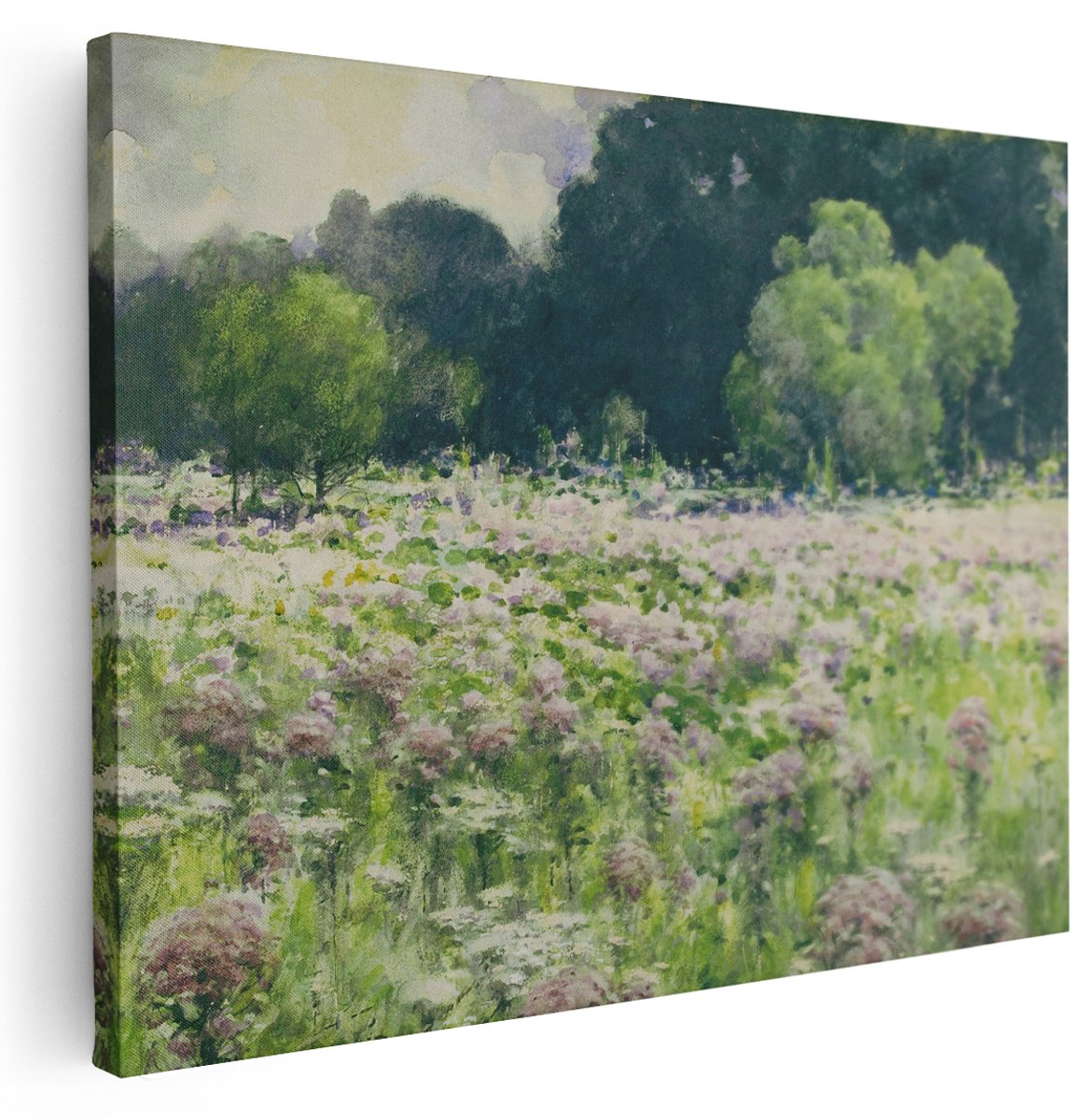 Artaza Canvas Schilderij Wilde Bloemen - 160x120 cm - Groot - Wanddecoratie Natuur - Muurdecoratie Bos - Decoratie Landschap - Kamer Accessoires
