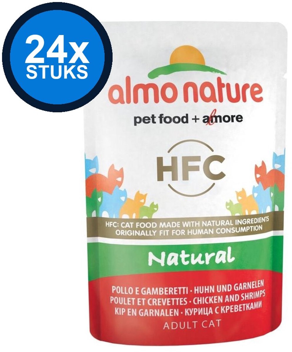 Almo Nature HFC - Kattenvoer - Maaltijdzakje Kip & Garnaal - 24x55gr