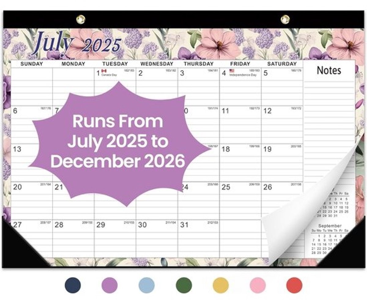 Bureaukalender 2025-2026: 18 Maanden Planner (Juli 2025 t/m December 2026) - Groot A3 Formaat voor Thuis, Kantoor of School