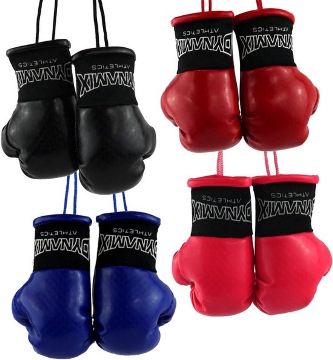 Mini bokshandschoenen voor autospiegel – PU decoratiehanger 9 cm – Carbon-look