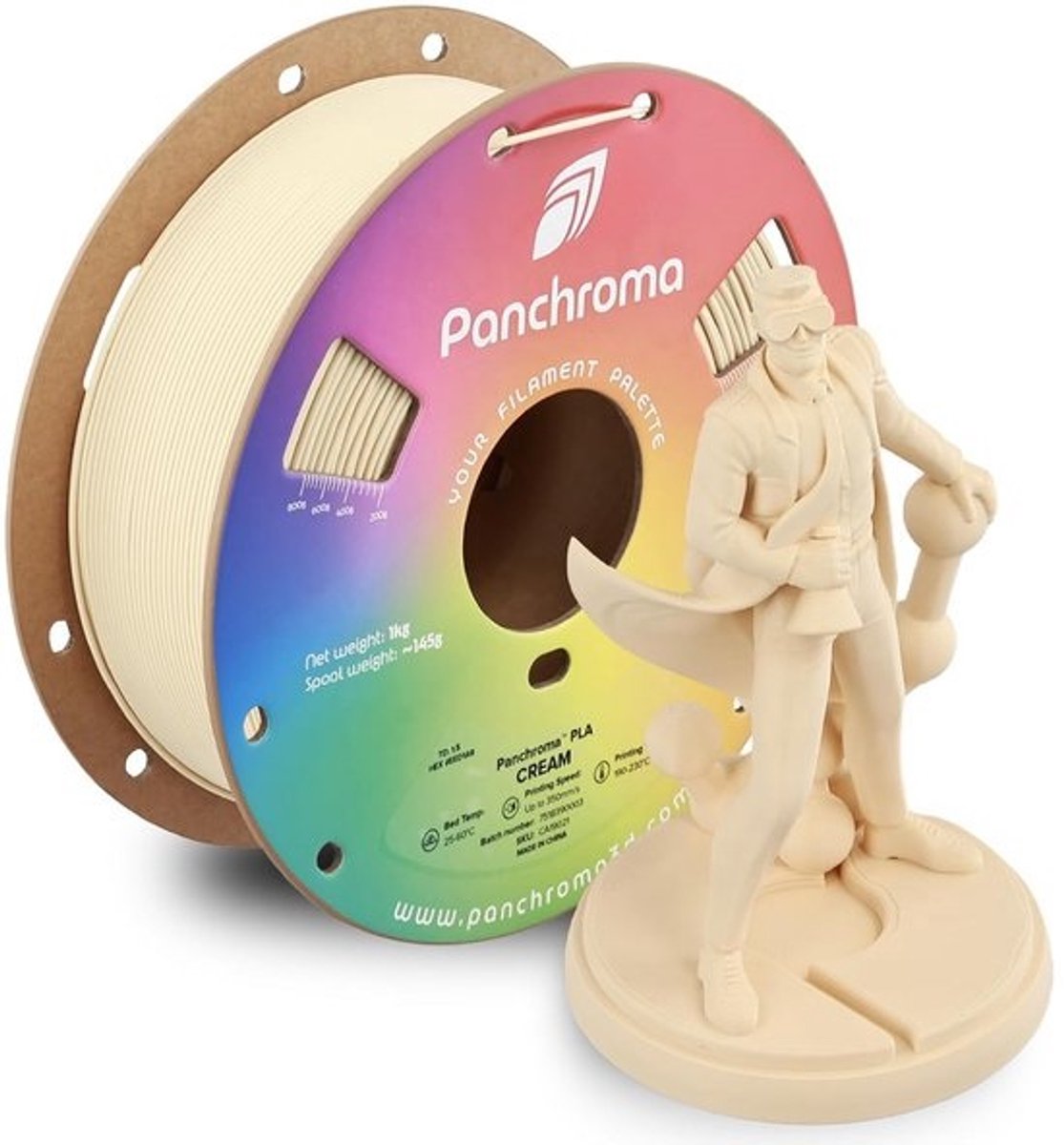 3D Printfilament PLA Crème 1.75mm 1kg Hoge Snelheid