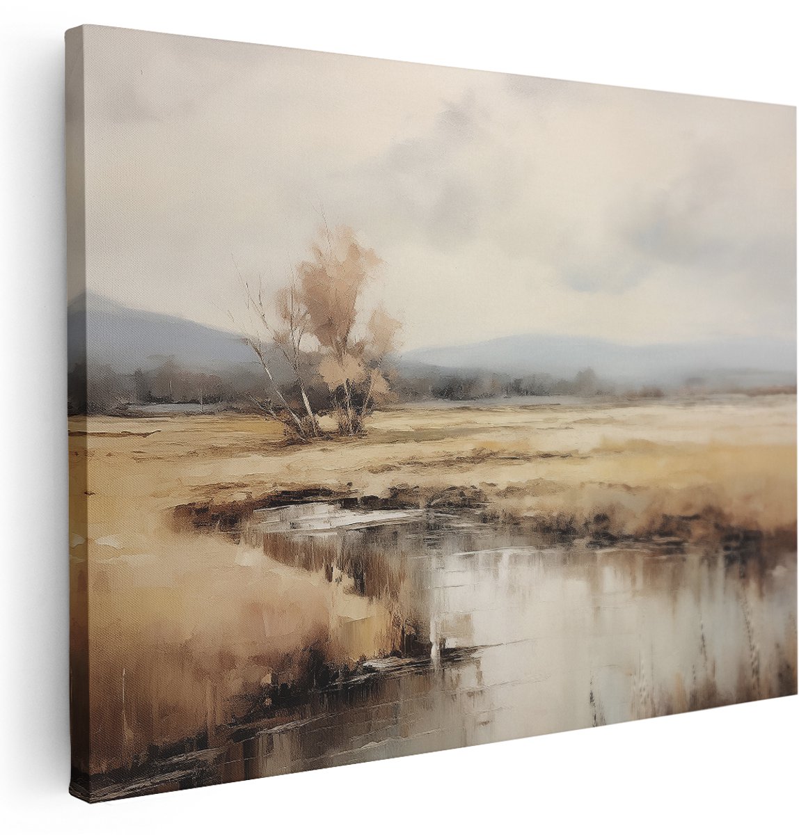 Artaza Canvas Schilderij Natuur - 160x120 cm - Groot - Wanddecoratie Boom - Muurdecoratie Landschap - Decoratie Woonkamer Landelijk