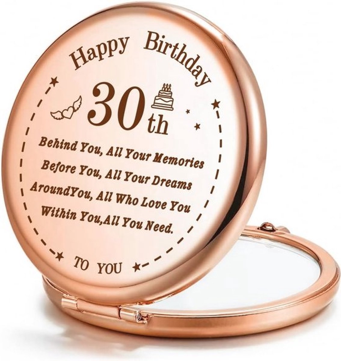 Compact Pocket Makeup Mirror - 30th Birthday Gifts for Women - Elegant and Practical Gift Ideas