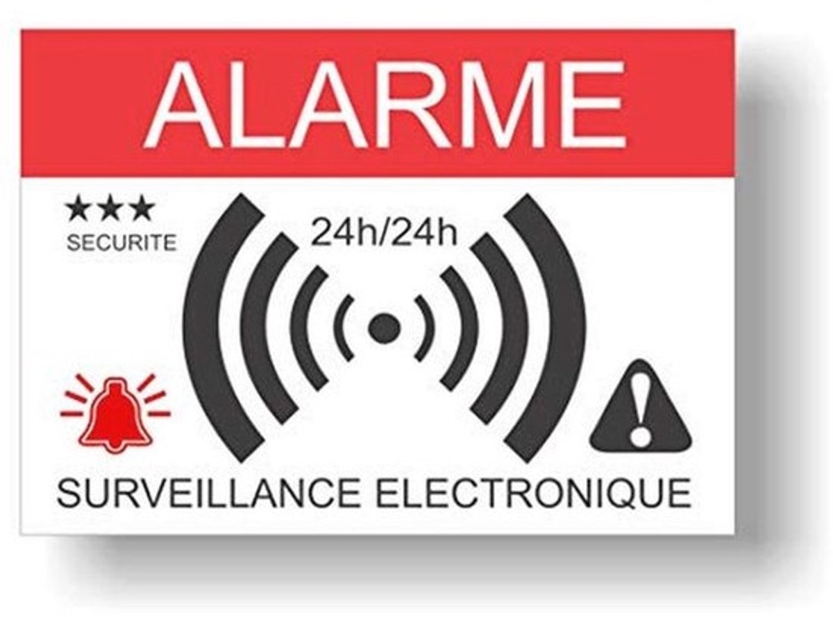Afschrikmiddel Alarm Stickers - Set van 12 - Elektronische Bewaking voor Beveiliging van Huis en Kantoor