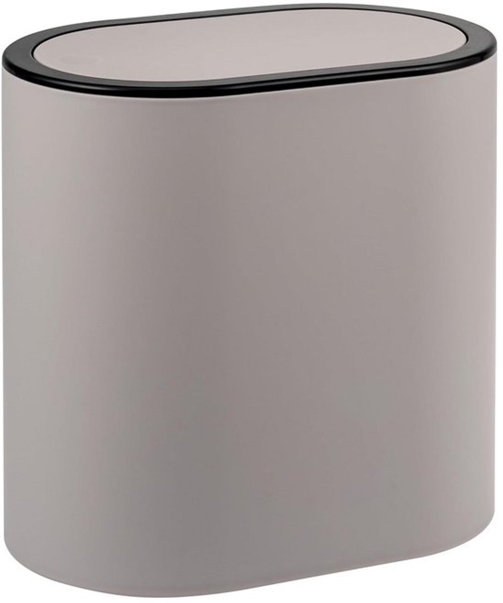 Ovale cosmetica-emmer met kanteldeksel en beschermpads voor badkamer of gastentoilet - 6 liter