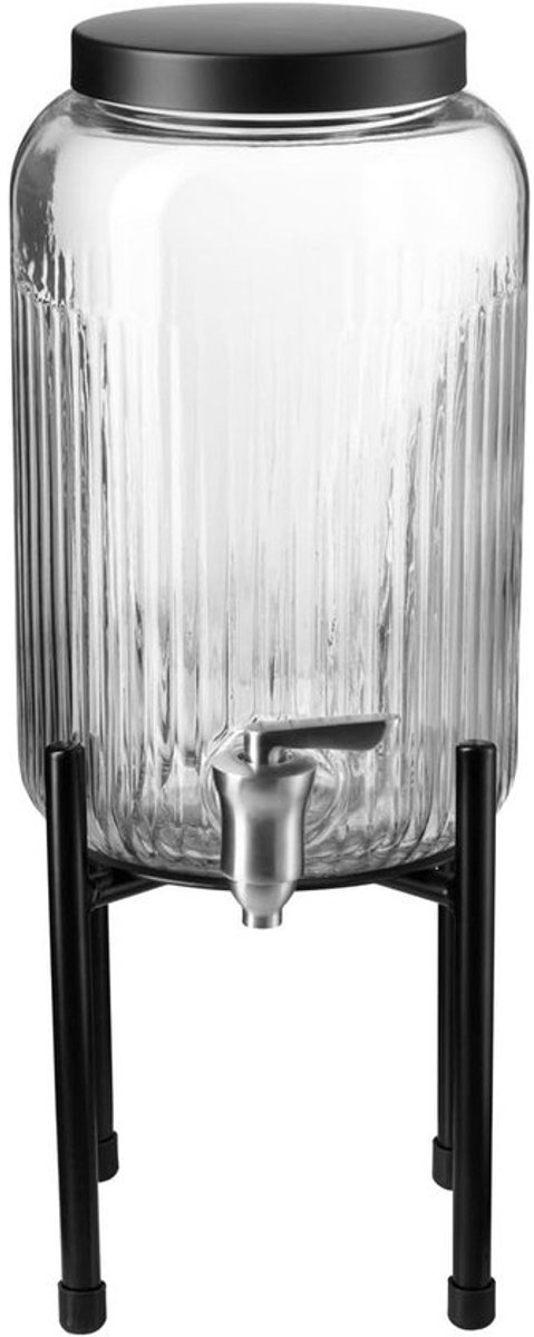 Drankdispenser RVS Zwart 3,8 Liter - Industrial Drankhouder voor Buffet of Feest