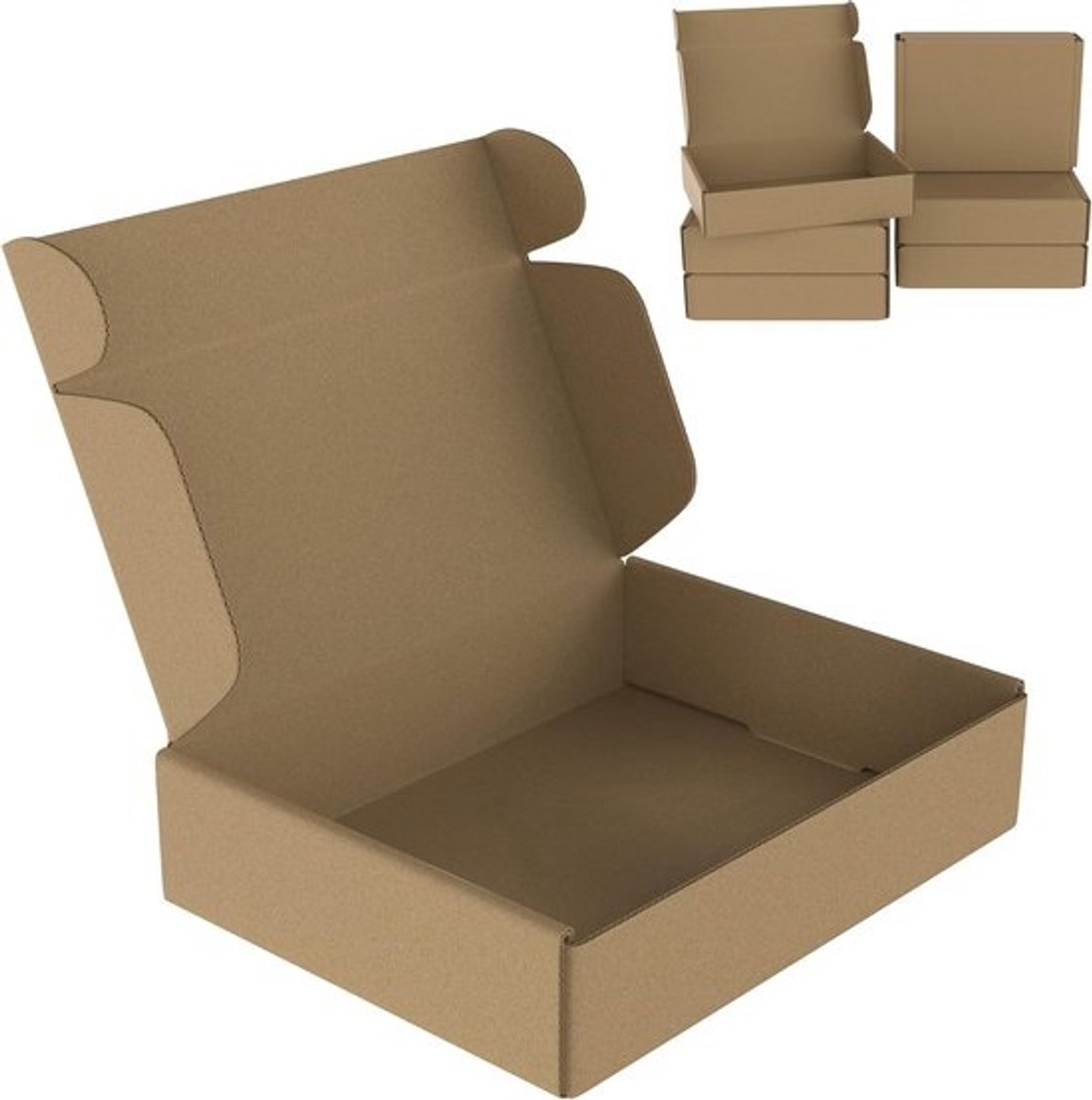 20x Wielbodem Vouwdozen - Verzenddozen Plat Verpakkingsmateriaal 20x15x5 cm