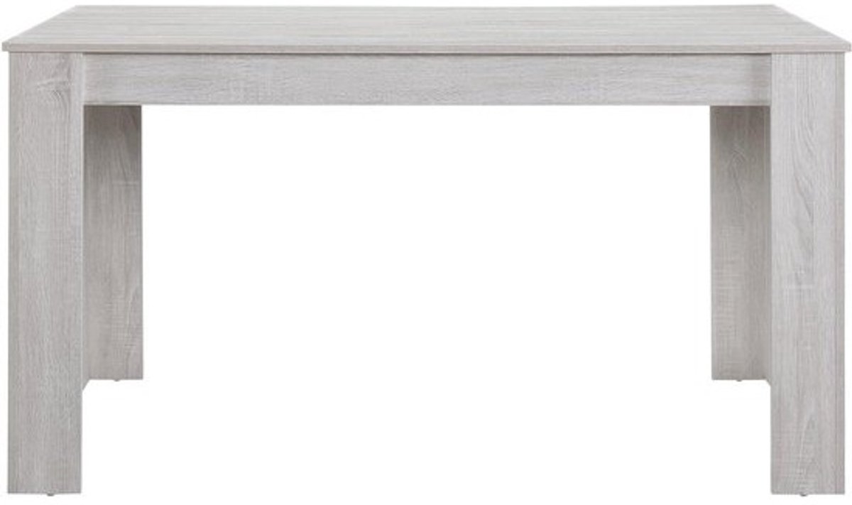 Eettafel Rechthoekig 140x90 cm Eikenlook Wit voor 6 Personen
