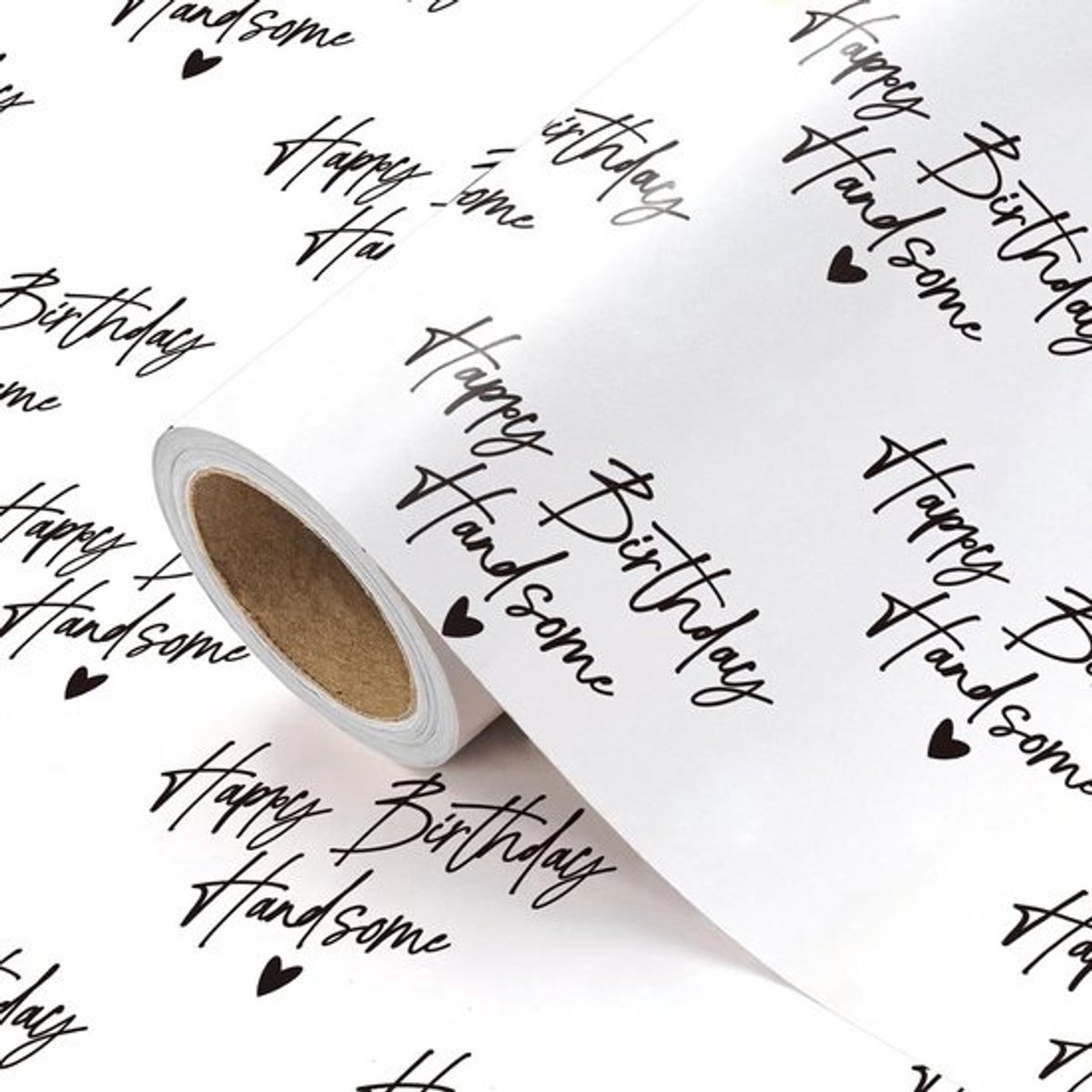 Inpakpapier Rol Verjaardag 'Happy Birthday Handsome' voor Man of Vriend