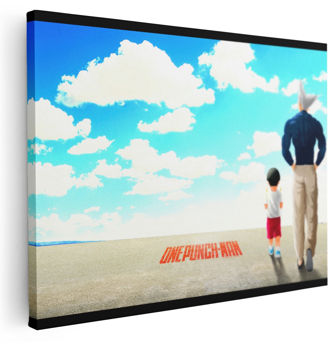 Artaza Canvas Schilderij Garou En Tareo - 160x120 cm - Groot - Wanddecoratie Anime - Muurdecoratie Slaapkamer Jongen - Kamer Accessoires