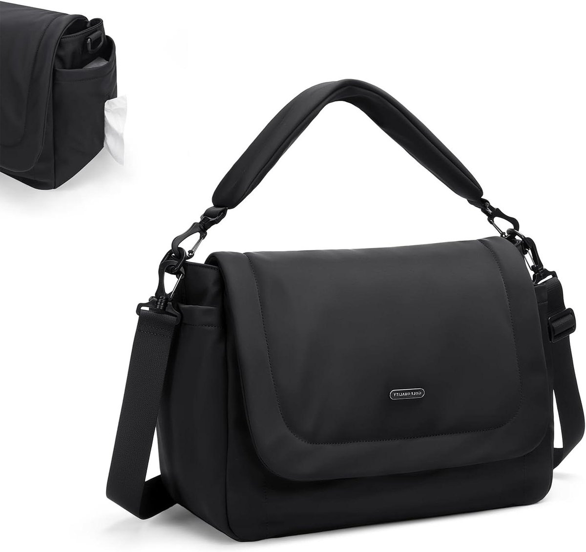 Luier Tas - Moeder Tas - Baby Verzorging - Veelzijdig Ontwerp - 22 Liter Capaciteit - Zwart