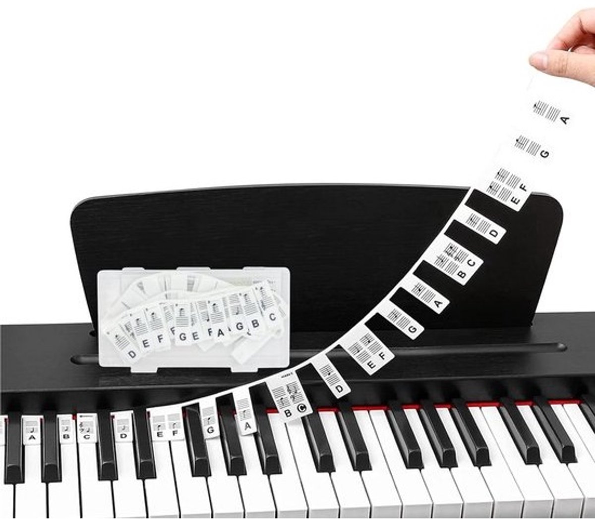 Muzieknoten Stickers en Handleiding voor Piano Keyboard - Siliconen Pianotoetsenbord Muzieklampjes voor 88 Toetsen