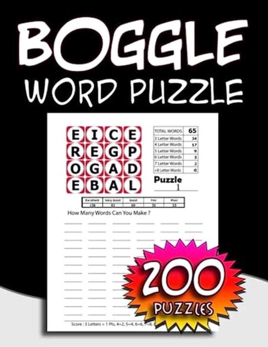 Boggle Woordpuzzel: 200 Puzzels voor Eindeloos Woordplezier