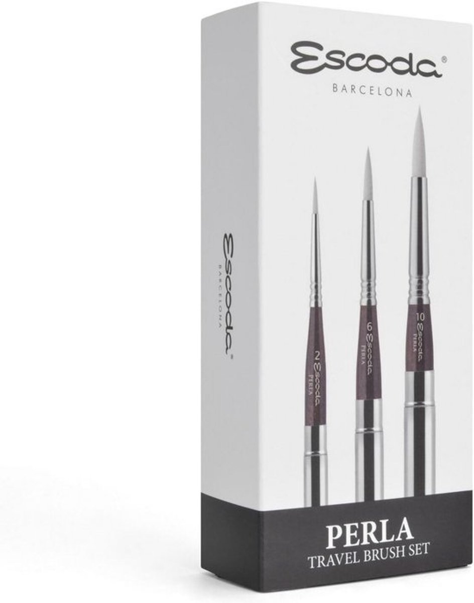 Set van 3 Witte Reispenseels voor Aquarelverf