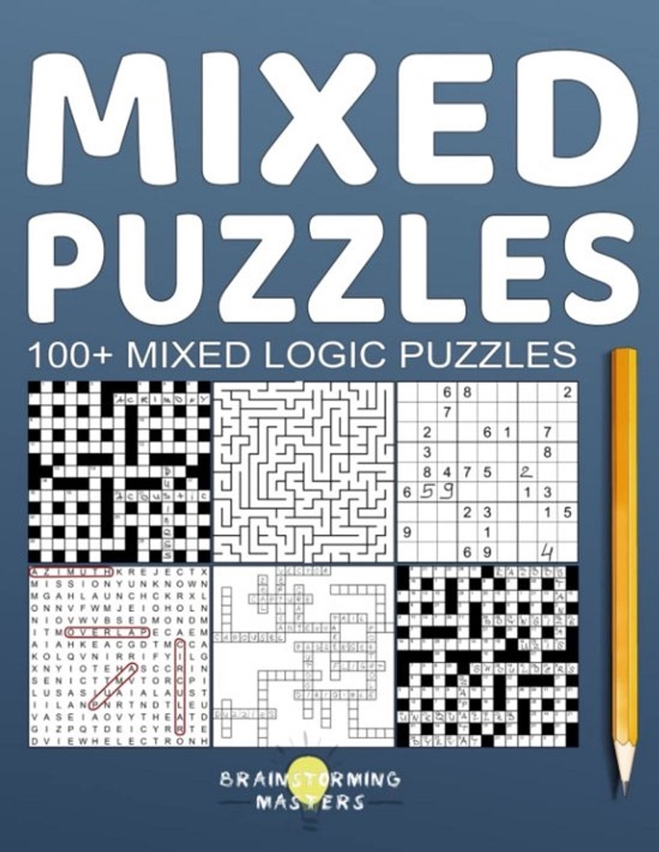 100+ Diverse Logica Puzzels: Woordzoekers, Kruiswoordpuzzels, Kriss Kross, Codewoorden, Sudoku's en Doolhoven voor Hersenfitness