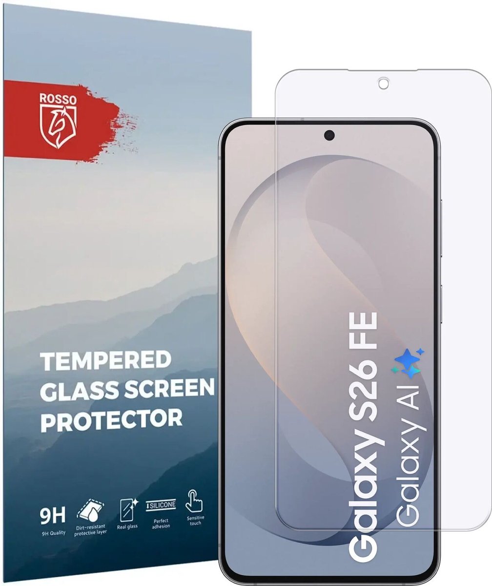 Rosso Screen Protector Geschikt voor Samsung Galaxy S26 FE | 9H Tempered Glass | Glasplaatje | Beschermlaag | Beschermglas | 9H Hardheid