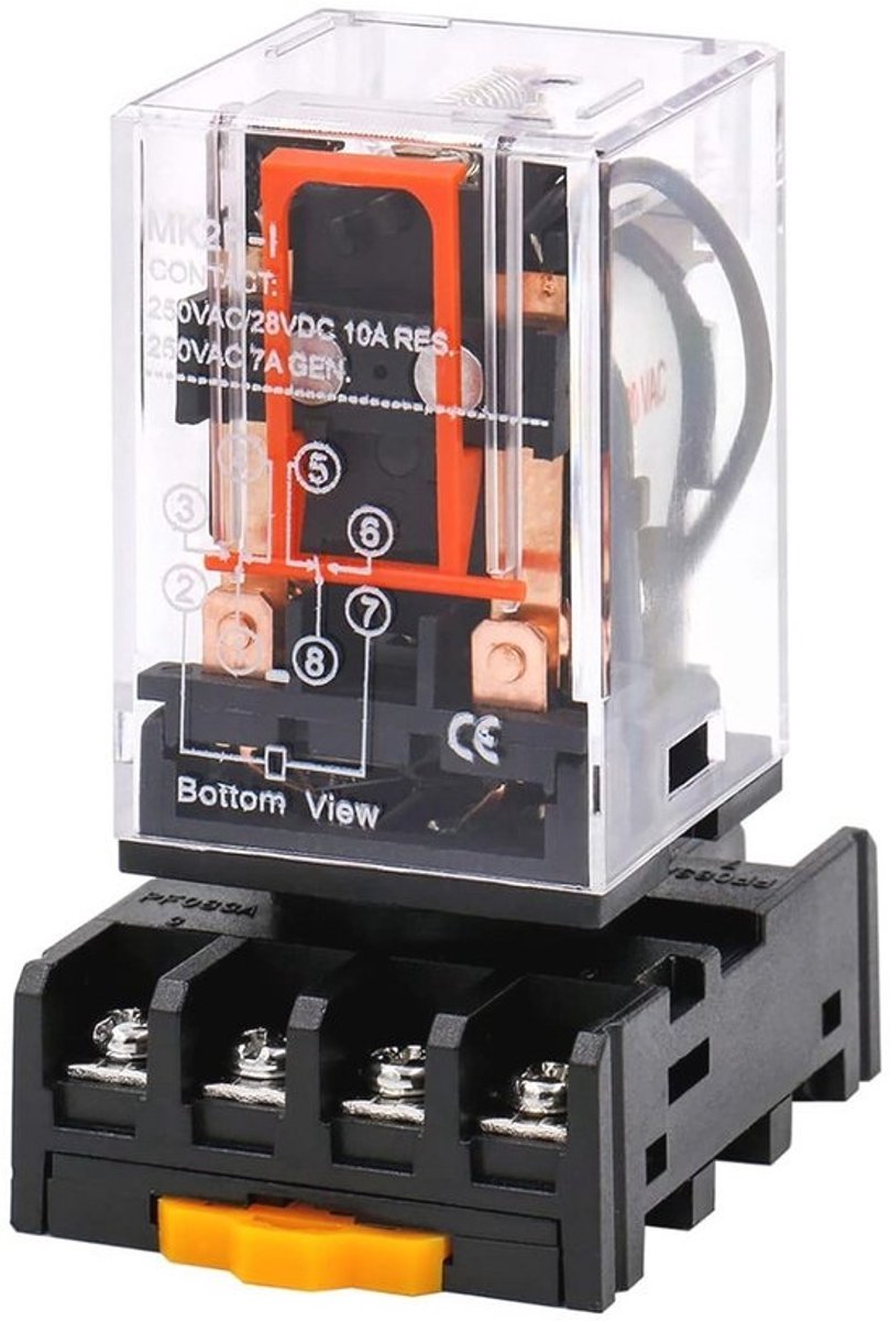 Multifunctioneel relais DPDT 8-polig AC 220V met insteekbare aansluiting