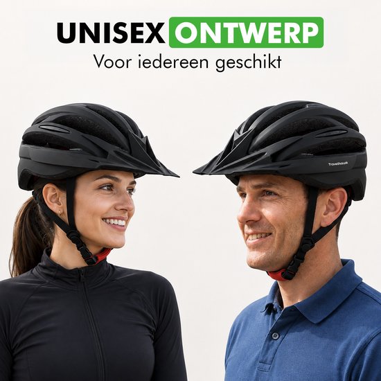 Travelhawk Fietshelm - Volwassenen - Mountainbike Helm - Dames en Heren - Elektrische Fiets Helm - Afneembaar Vizier - 58- 61cm - M/L — afbeelding 2
