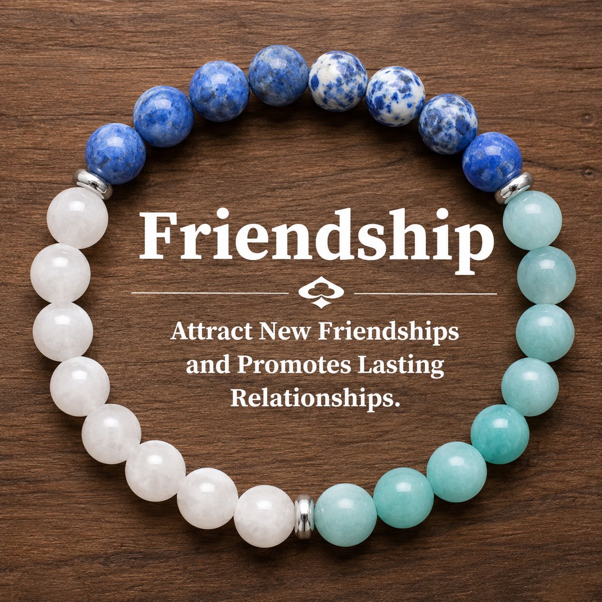 Kralen armband - geluksarmband - geluksbrenger - 19 cm - Friendship 1 stuks