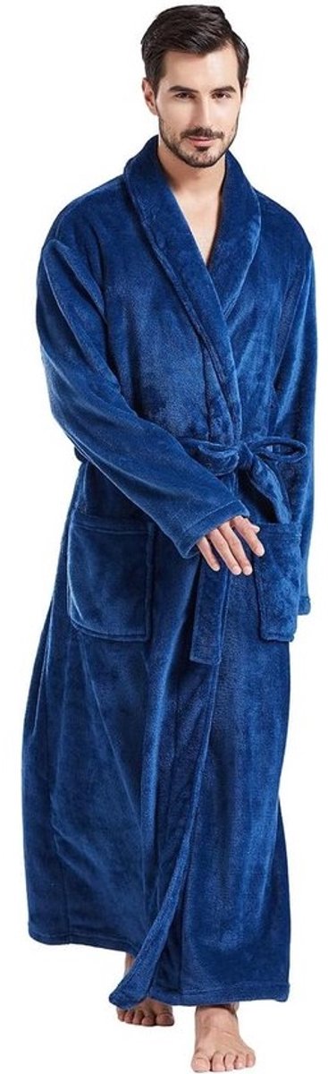 Heren Badjas Fleece Lang Pluche Warm Winter