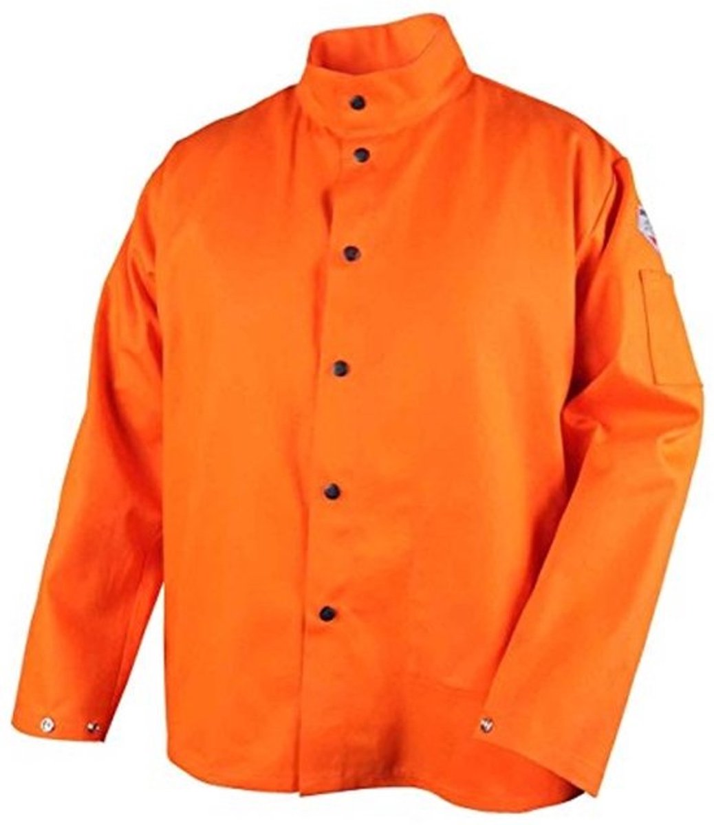 Oranje Vuurvast Katoenen Lasjas 30" - X-Large - Geschikt voor TIG en MIG Lassen