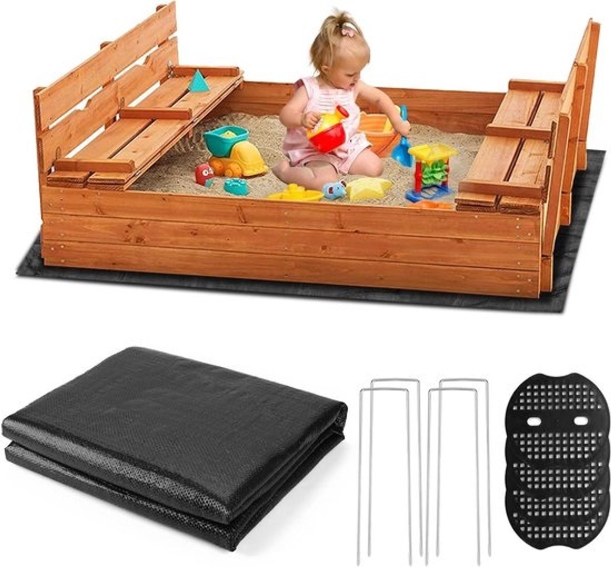 Fleece Doek 2x2 m voor Tuin - Onkruidbescherming, Waterdoorlatend en Ademend, Ideaal voor Zandbak en Tuingebruik