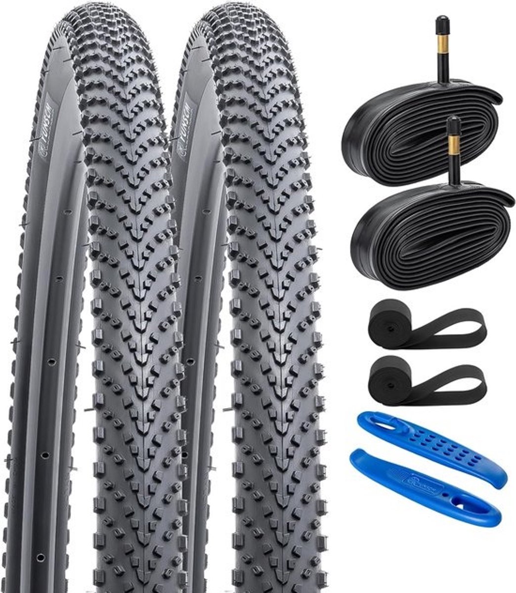 2-pack 60TPI nylon lekbestendige fietsband 28 inch 28x1.50 en 700C binnenbands set 700x35/43C met AV48mm Ventiel