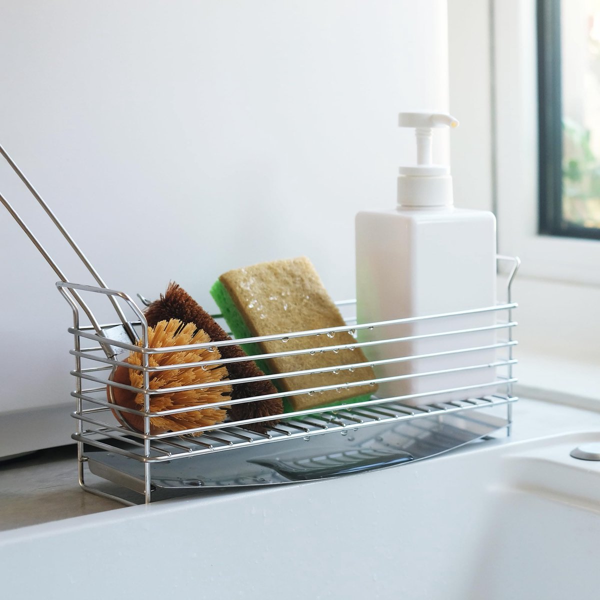 Spoelbak Organizer - 304 RVS - Rechthoekig - Met uitneembare lekbak - Voor Keuken & Badkamer