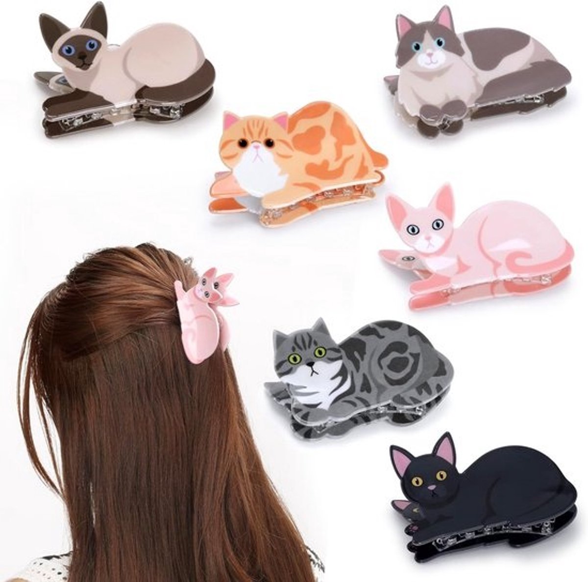 Schattige Kattenklauw Haarspeldjes voor Dames en Meisjes | Set van 6