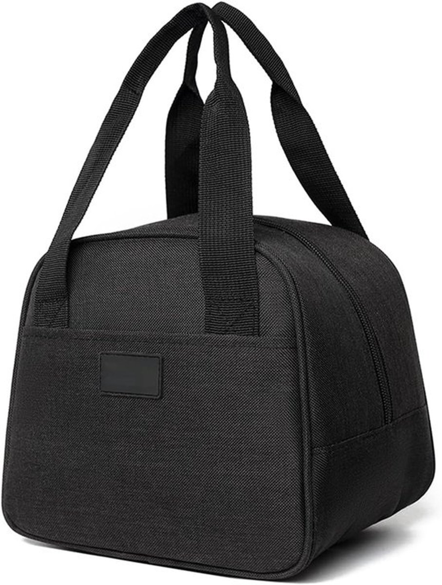6L Lunchtas voor Vrouwen Mannen Kinderen - Isolatie Koeltas voor Werk School Reizen Picknick - Waterafstotend Oxforddoek - Vouwbaar - Zwart