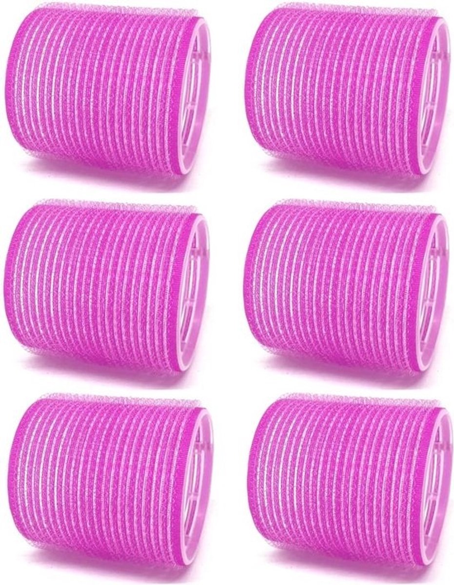 6 X-Large Zelfklevende Haarrolletjes 5 cm - Volume Krullen zonder Hitzeschade - Voor Nat en Droog Haar - Snel Droog - Random Kleur