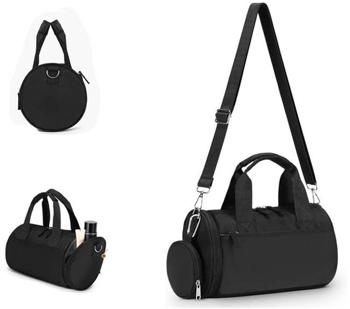 KZQ Mini Reistas - Compact en draagbaar, lichtgewicht - Geschikt voor sport, reizen en dagelijks gebruik - Unisex - Zwart