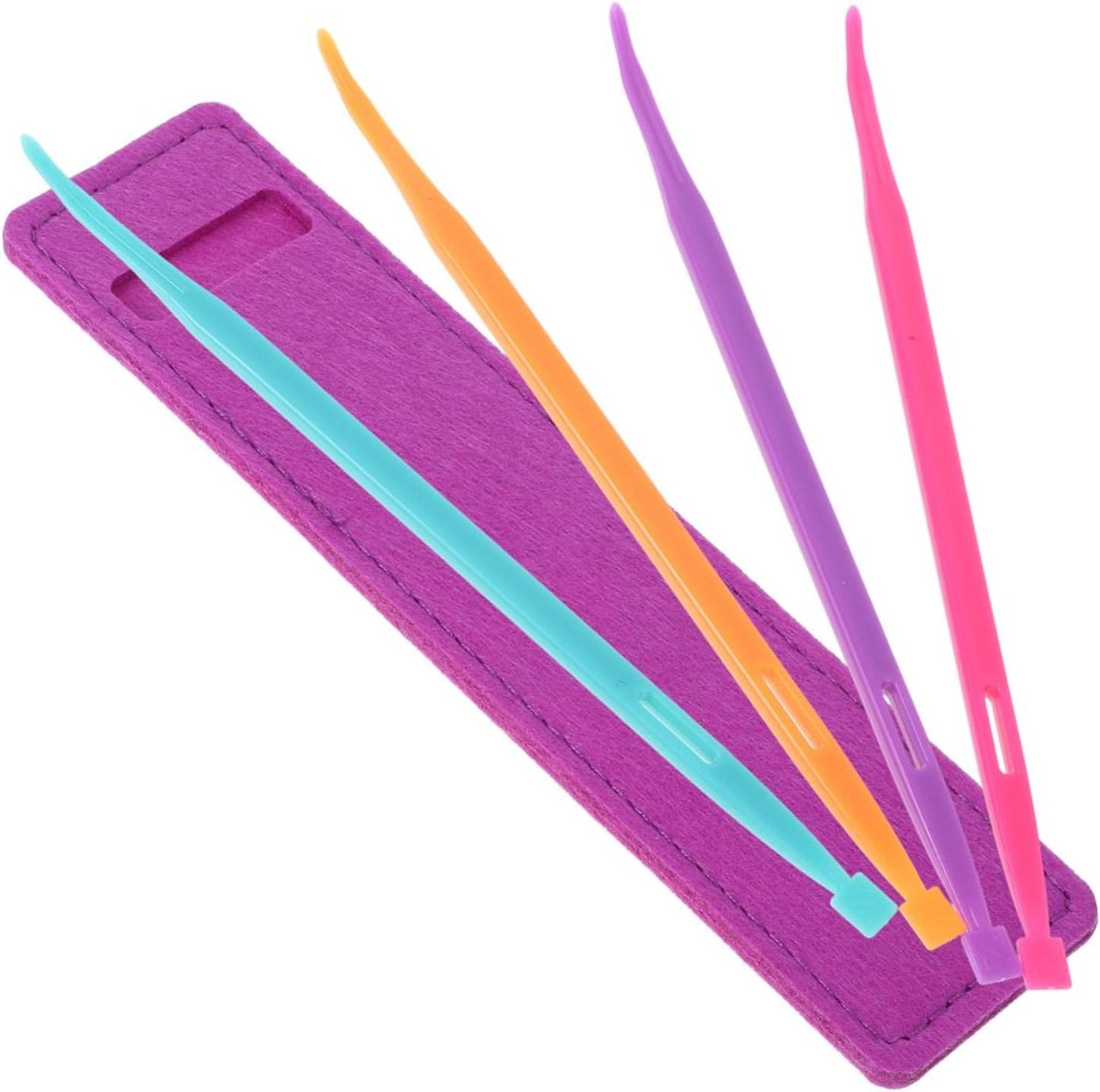Naaiset Kit - Naaibenodigdheden Set - Reis Naaien - Gebruiksvriendelijk Inrijggereedschap - 4 Stuks - Paars