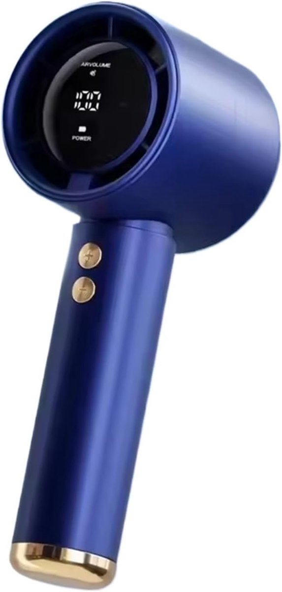 Krachtige kleine ventilator - Geschikt voor kamperen en reizen - Krachtige mini-turbineventilator met hoge snelheid - oplaadbare batterij van 5000 mAh - Mini Draagbare USB Ventilator - Draadloos - Krachtige Turbomotor - Zakventilator - Blauw