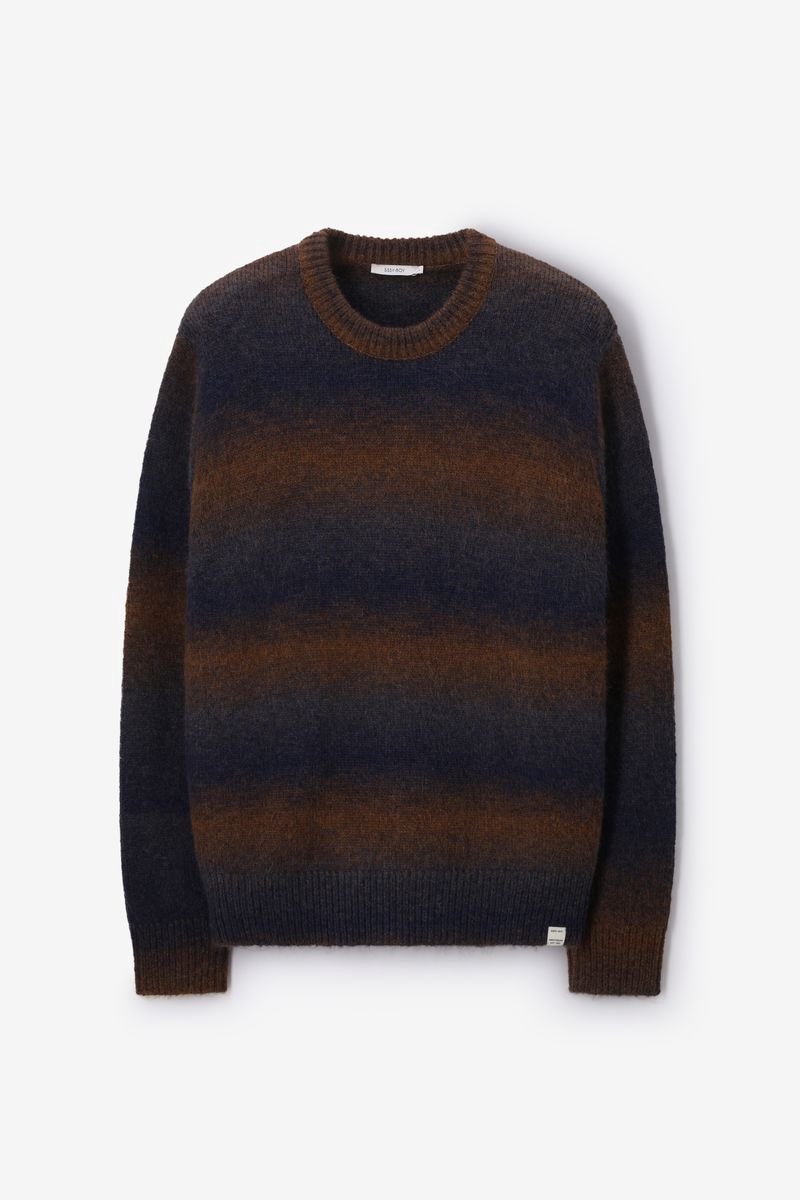 Sissy-Boy - Donkerblauwe gestreepte gradient trui