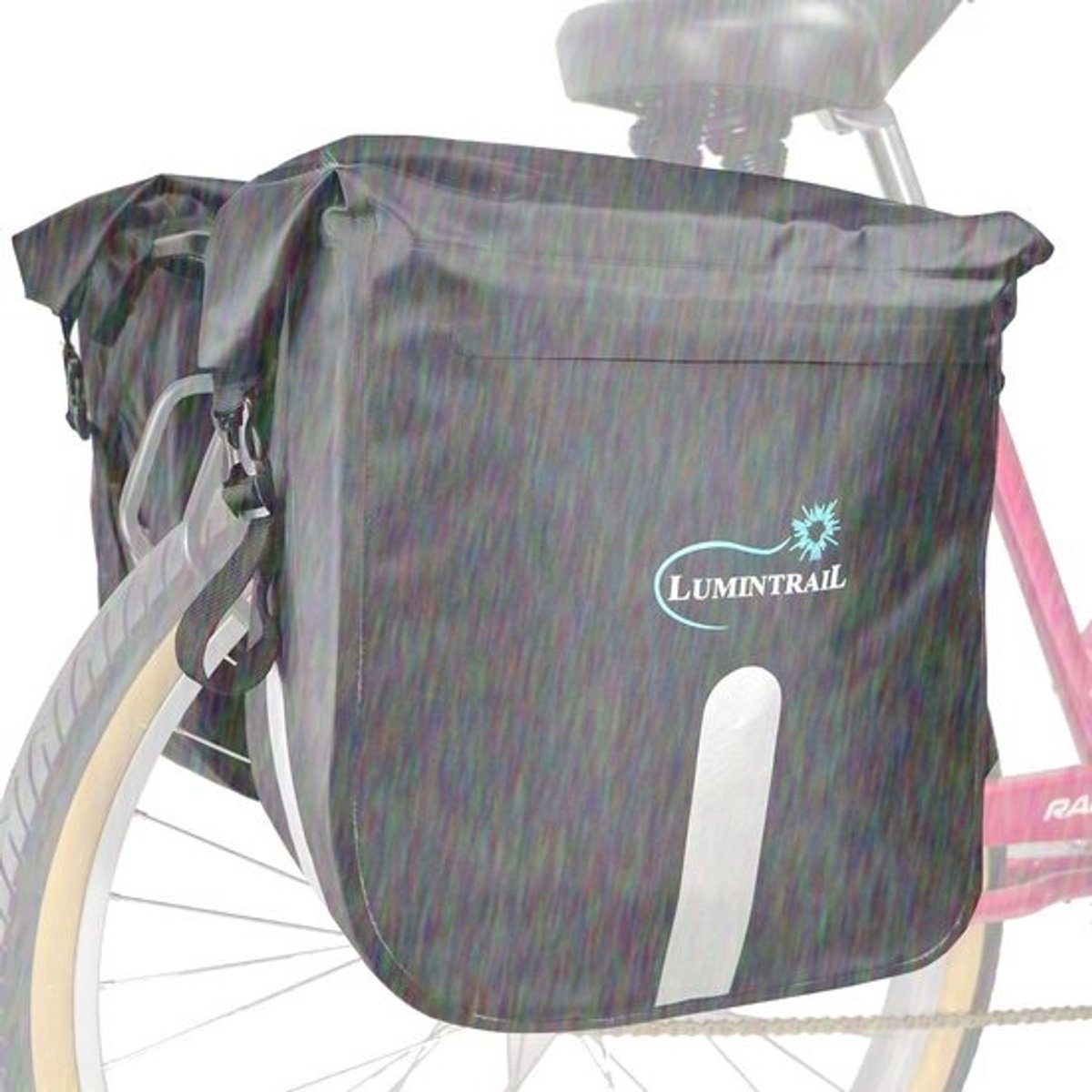 Waterdichte Dubbele Fietstassen 46L voor Fietsachterdrager met Reflecterende Strips