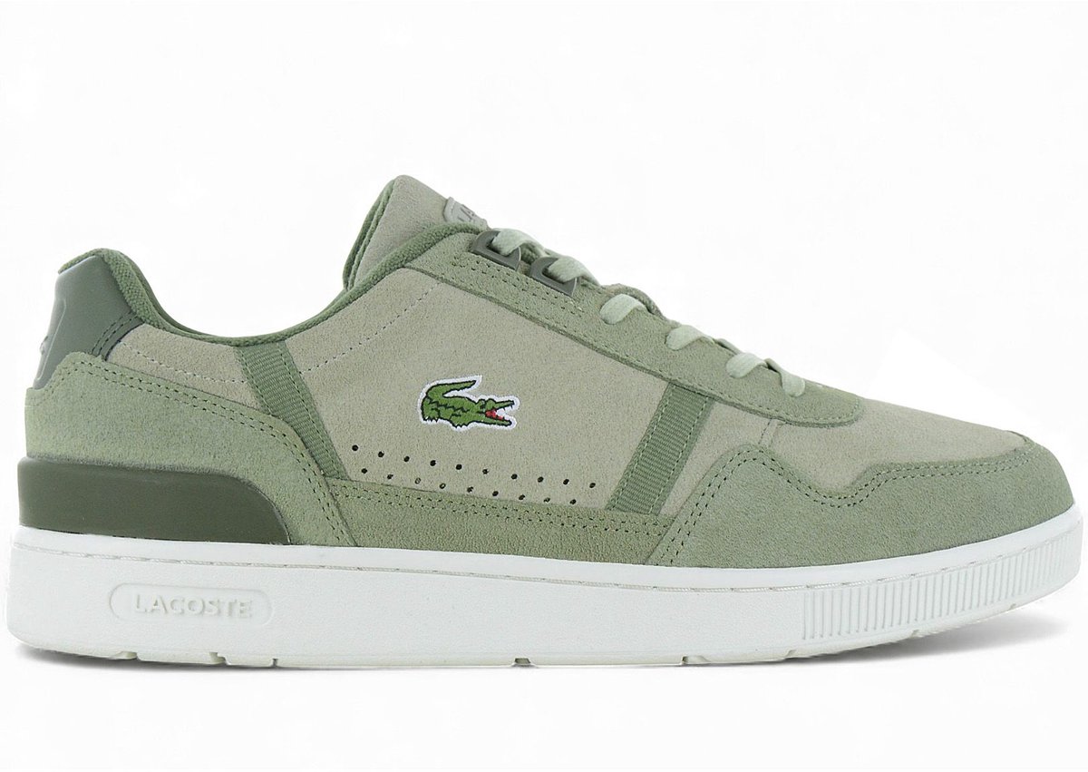 LACOSTE T-Clip Set 222 - Heren Sneakers Schoenen Groen 744SMA0082AAK , Maat: EU 46.5 UK 11.5