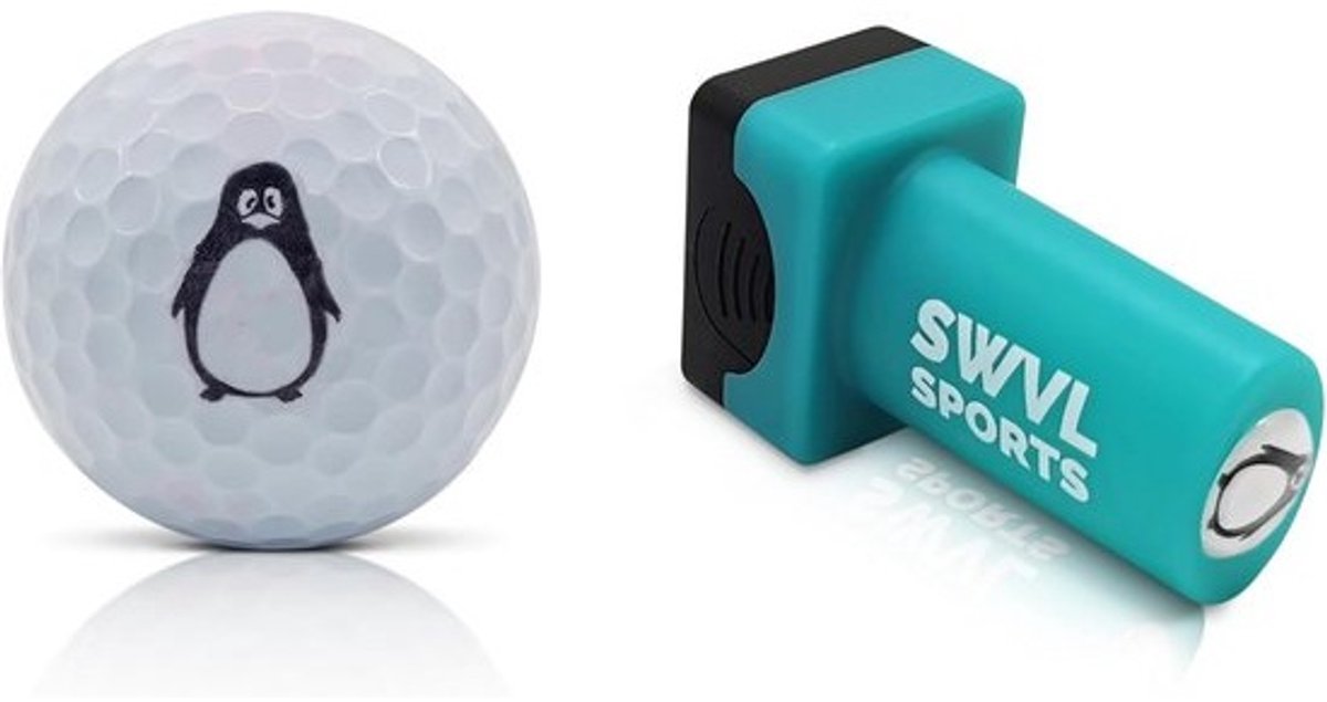 Extra Grote Golfbal Stempel met Pinguïn Design - Waterdichte Inkt