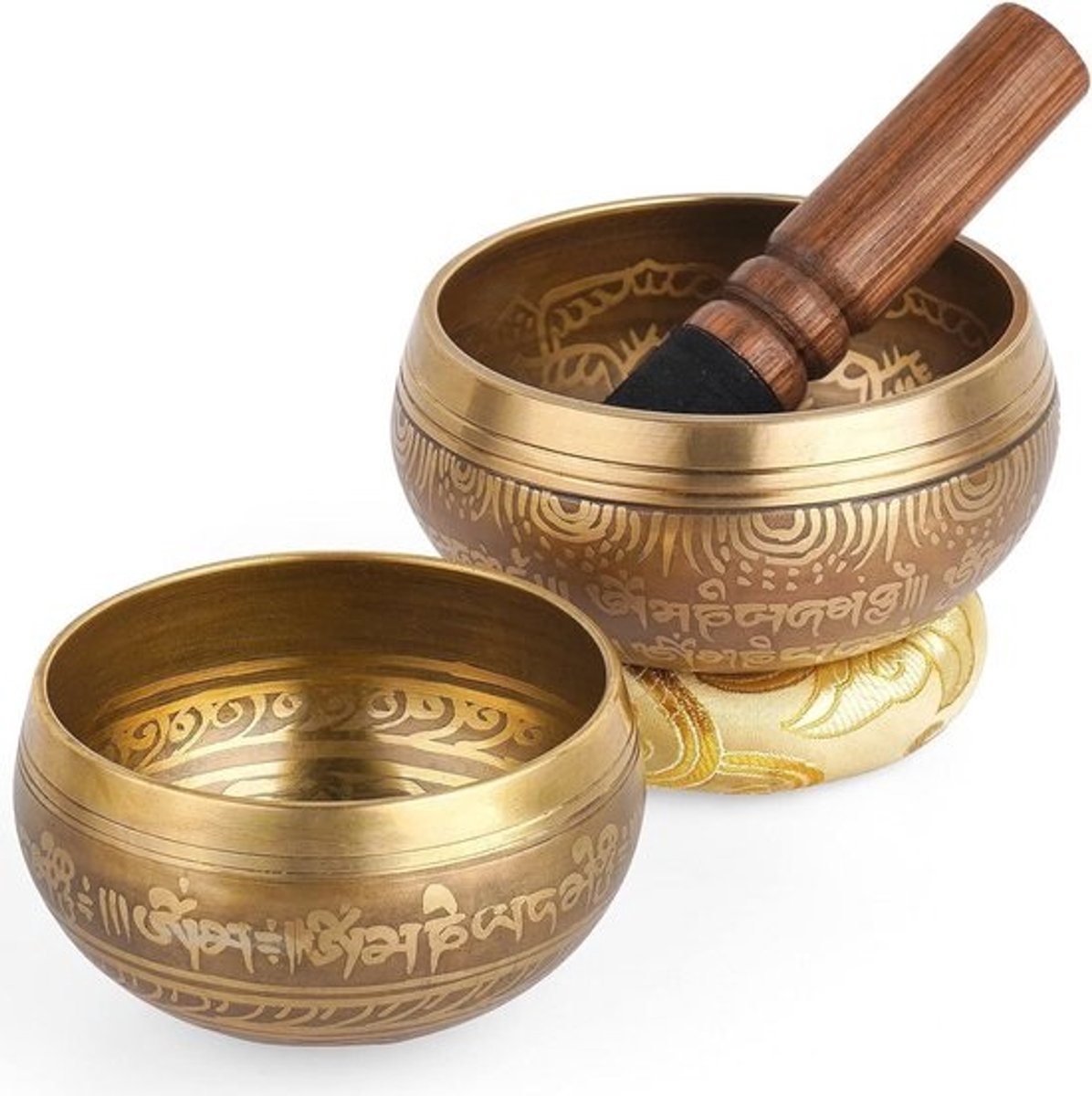 Handgemaakte Tibetaanse Klankschalen Set van 2 - Perfect voor Meditatie, Yoga en Chakra Genezing