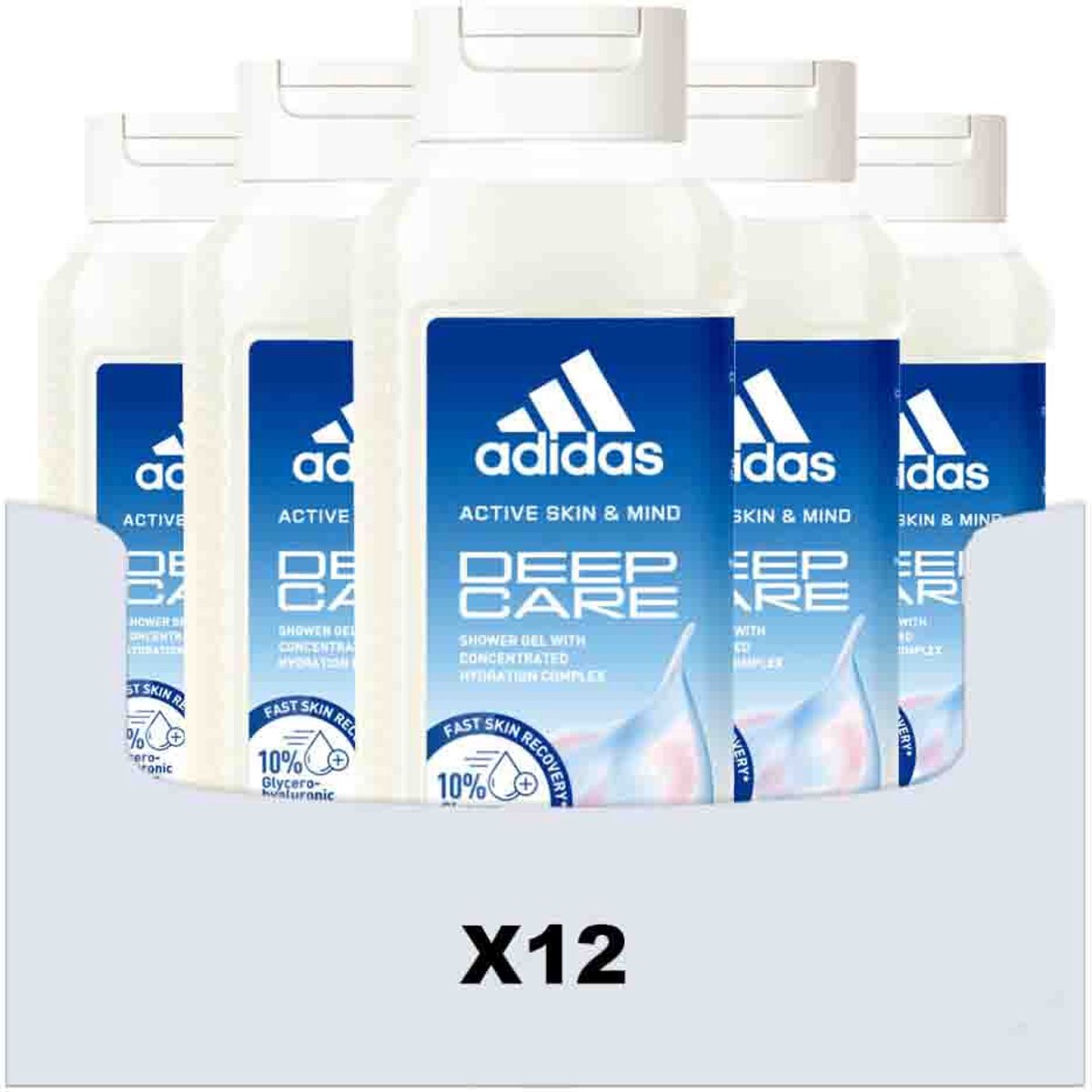 Adidas Shower Gel Active Skin & Mind Deep Care W - 12 x 250 ml - Voordeelverpakking