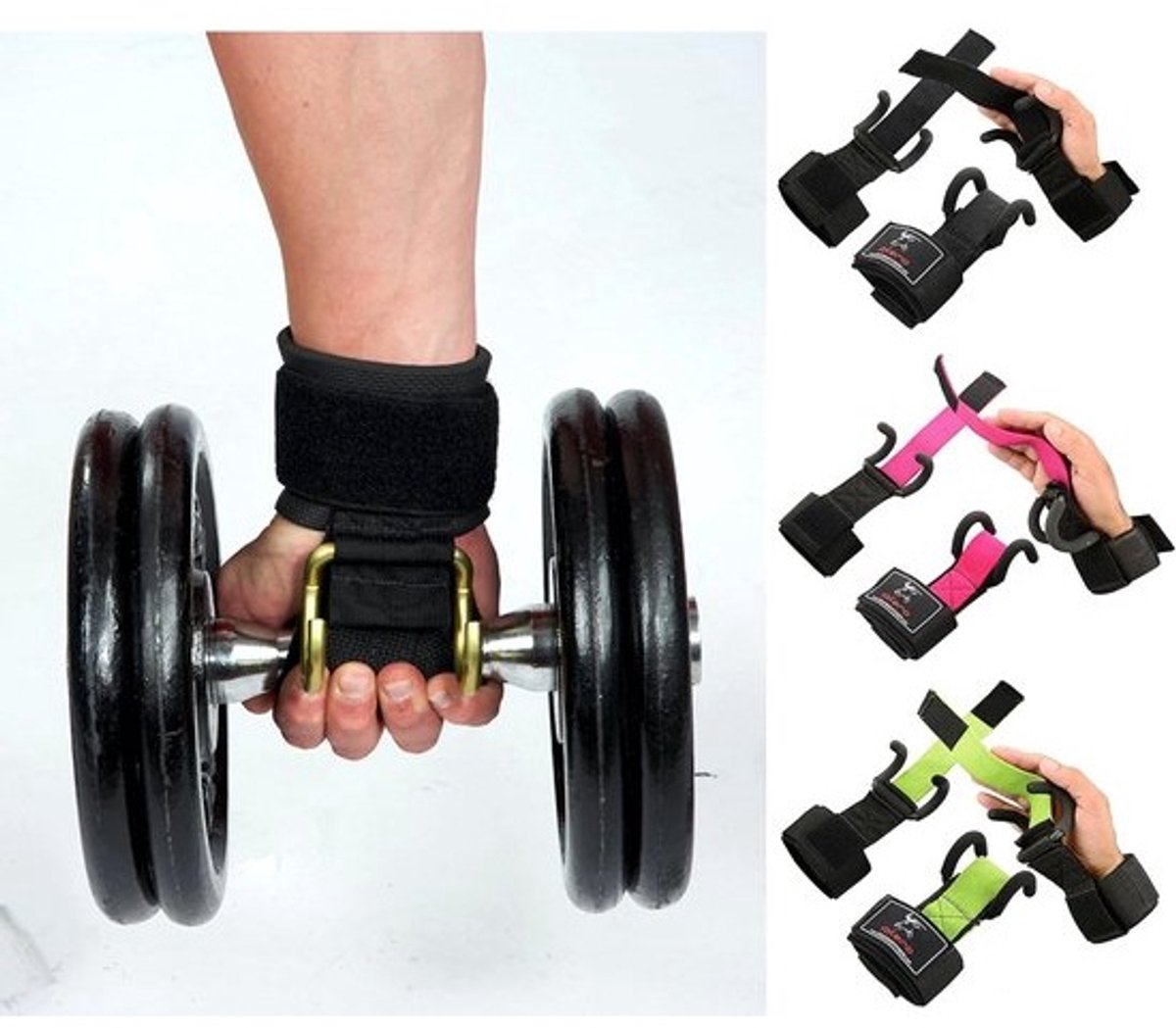 Gewichtheffen Haak Bandjes Pols Ondersteuning voor Bodybuilding en Fitness