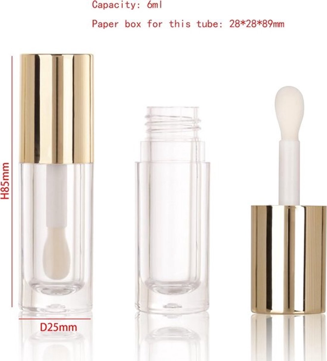 14-delige Set Lege Chunky Lipgloss Tubes voor DIY Cosmetica met Dikke Wand en Gouden Dop