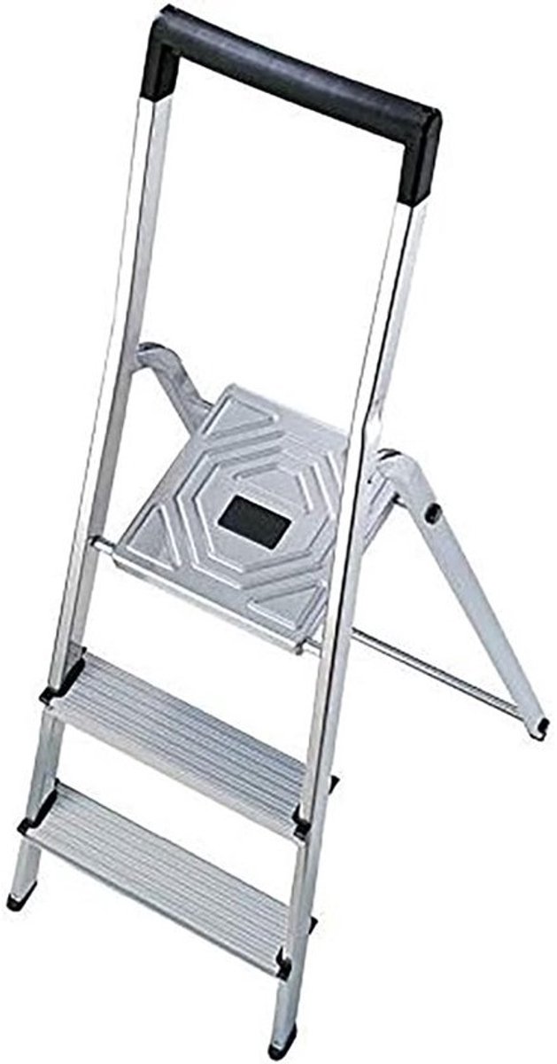 Aluminium Huishoudtrap met 3 Treden - Lichtgewicht en Veilig