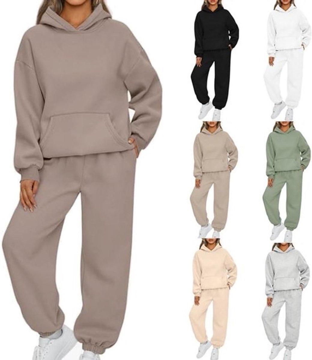 Elegant vrijetijdspak voor dames met capuchon - Sportief en comfortabel joggingpak