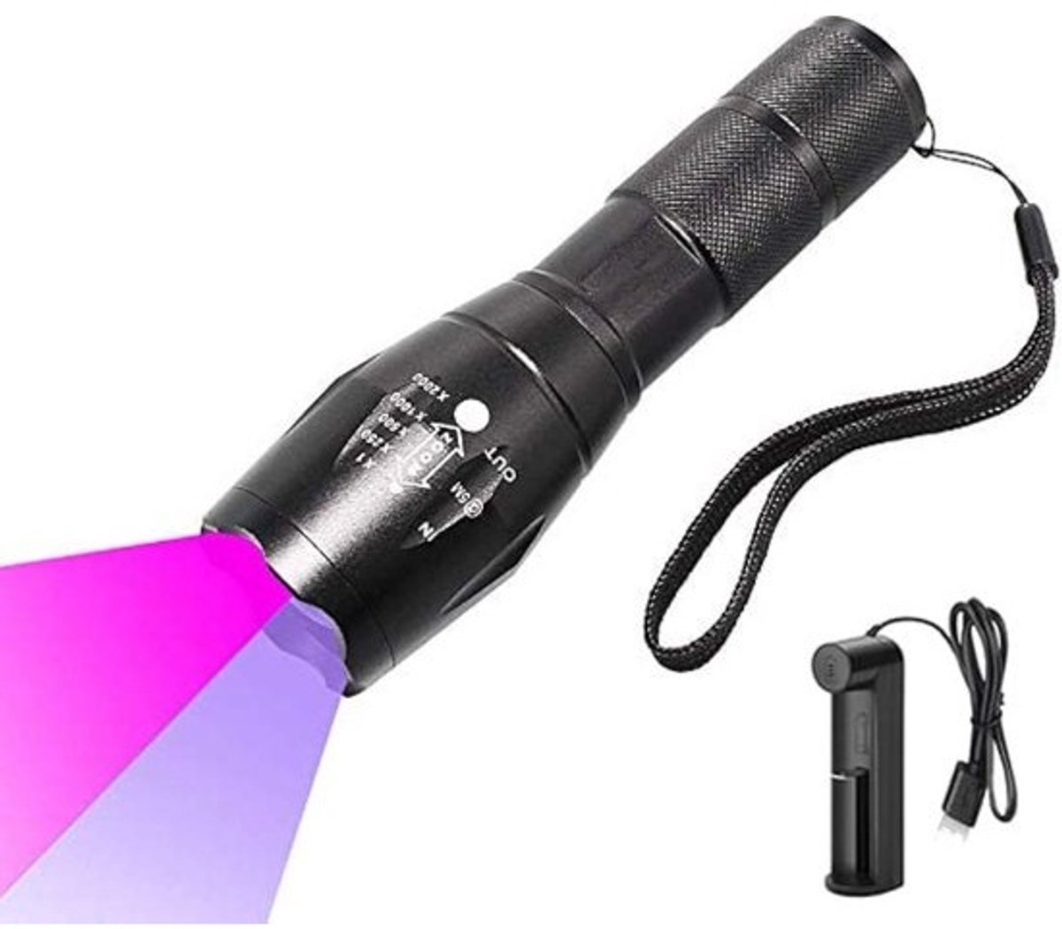 Oplaadbare UV Zaklamp met Dubbele Golflengte (365nm & 395nm) voor Detectie en Inspectie